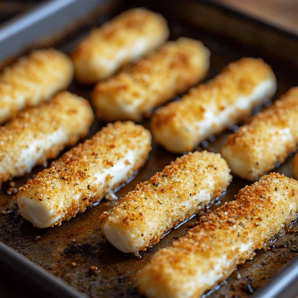 Crispy Homemade Air Fryer Mozzarella Sticks Recipe Unveiled 11 Breaded mozzarella sticks before air frying
