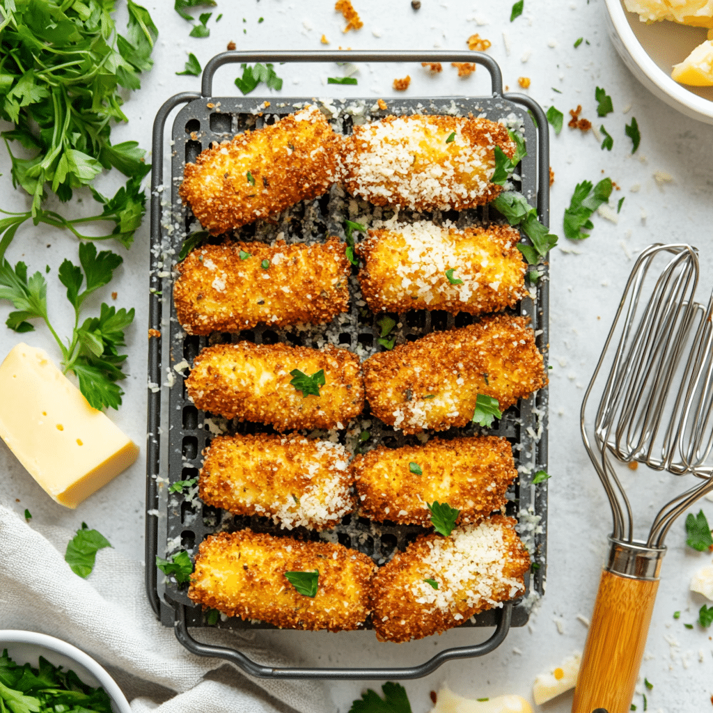Crispy Homemade Air Fryer Mozzarella Sticks Recipe Unveiled 12 Recipe card layout for air fryer mozzarella sticks