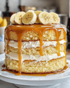 banana white chocolate caramel cake