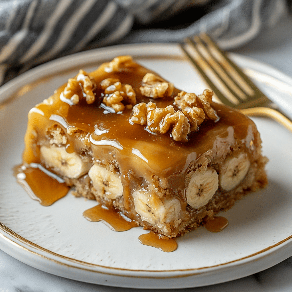 Indulge in a Mouthwatering Banana White Chocolate Caramel Cake Recipe 12 Recipe card layout for banana white chocolate caramel cake