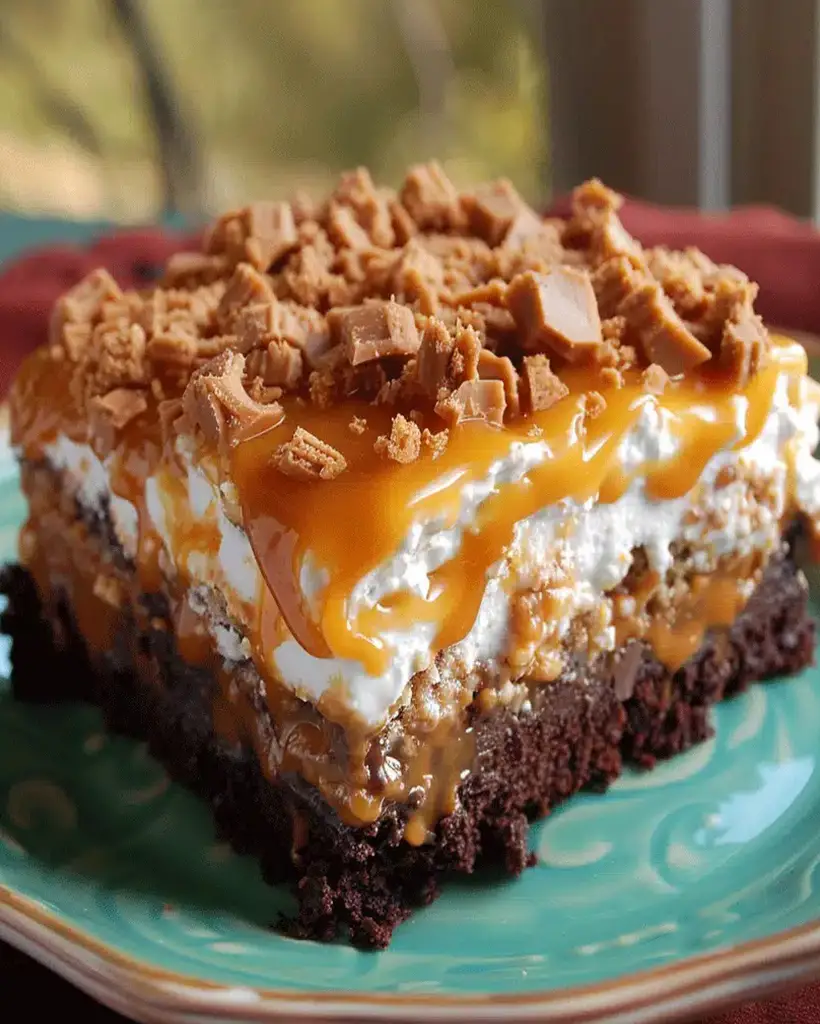 butterfinger candy bar poke cake