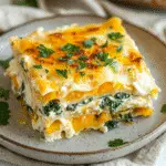 Delicious Butternut Squash Spinach Lasagna Recipe for Cozy Dinners 5 Plated slice of Butternut Squash Spinach Lasagna with herbs