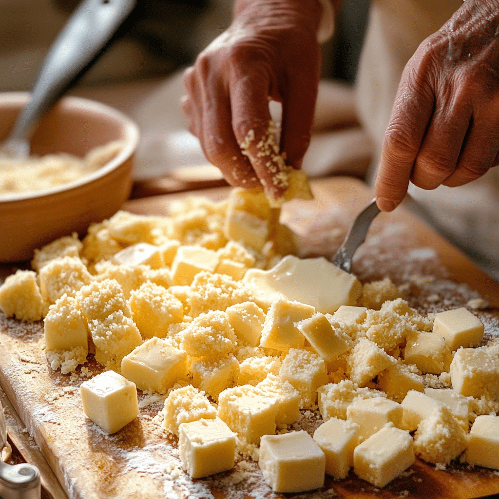 Irresistible Homemade Fried Cheese Bites for Perfect Party Snacks 10 Cheese cubes being coated in flour, egg, and breadcrumbs
