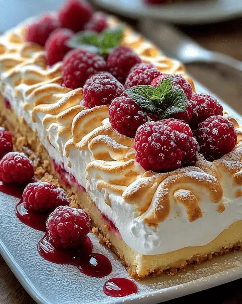 cheesecake raspberry meringue roulade