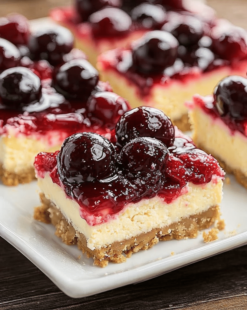 cherry vanilla cheesecake bars