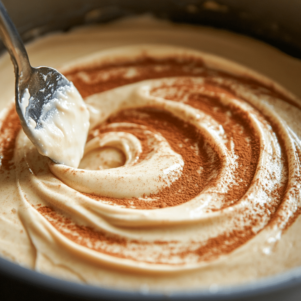 Irresistible Cinnamon Roll Cheesecake Recipe: A Sweet Dessert Delight 11 Swirling cinnamon mixture into cheesecake batter