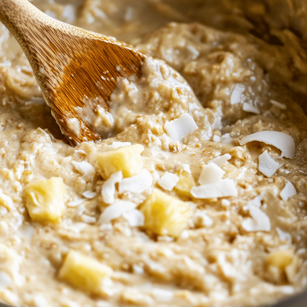 Irresistible Coconut Pineapple Banana Bread Recipe for Tropical Bliss 11 Mixing coconut pineapple banana bread batter