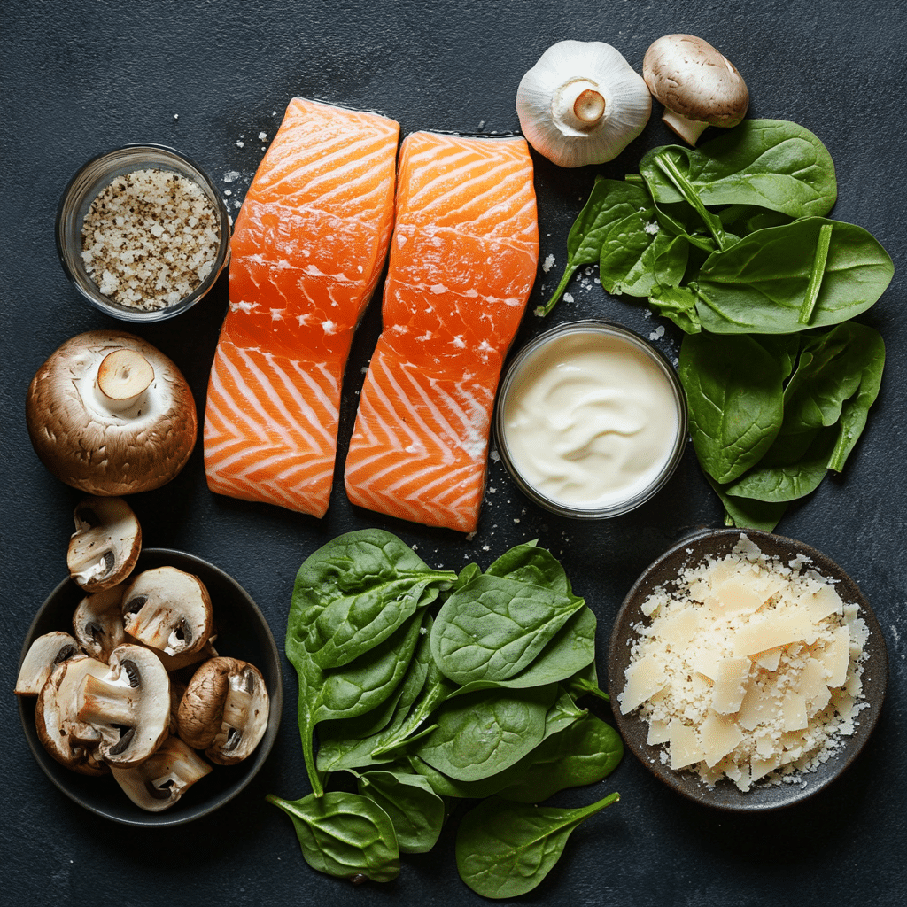 Creamy Garlic Mushroom Salmon Recipe – Rich, Easy & Elegant 10 Ingredients for creamy garlic mushroom salmon recipe