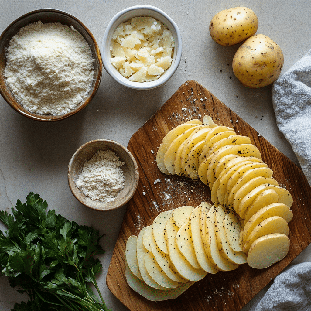 Recipe layout for crispy air fryer sliced potatoes