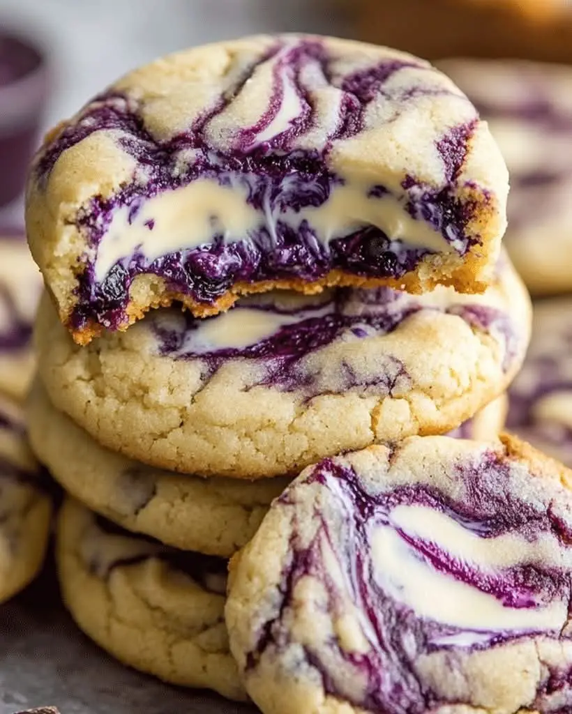 easy blueberry cheesecake swirl cookies