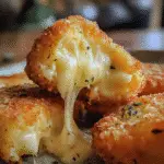 Irresistible Homemade Fried Cheese Bites for Perfect Party Snacks 8 Close-up of a bitten Fried Cheese Bite showing melted cheese inside