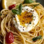 Indulge in Lemon Herb Burrata Spaghetti with Roasted Garlic 5 Lemon herb burrata spaghetti with fresh herbs and lemon zest