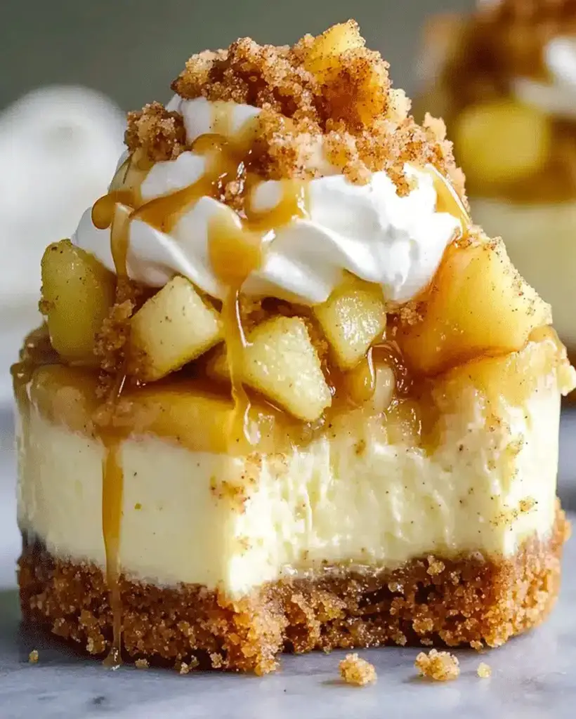 mini caramel apple cheesecake bites