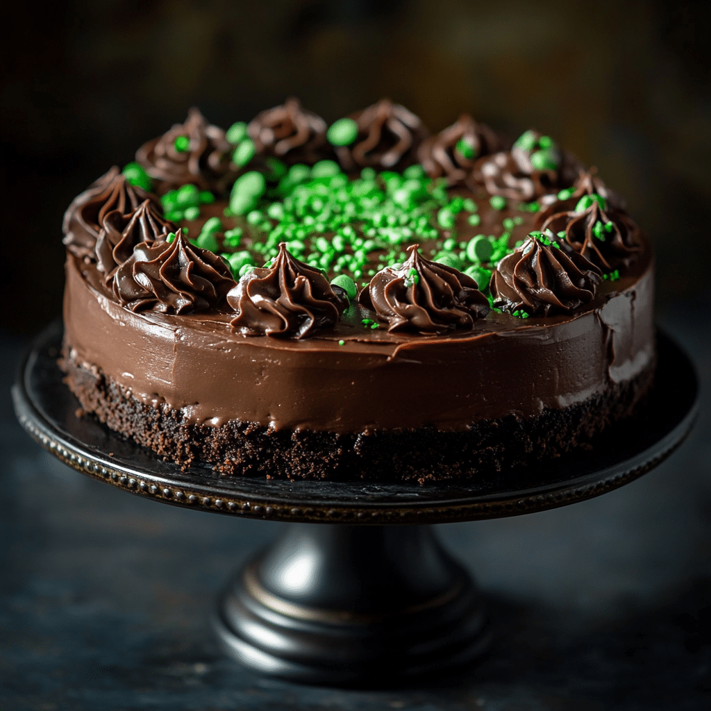 Indulge in a Decadent Mint Chocolate Fudge Cheesecake Delight 6 Mint Chocolate Fudge Cheesecake recipe card with dessert and props