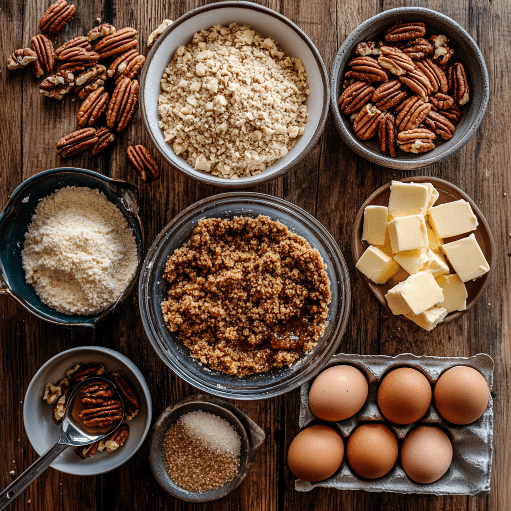 Irresistibly Easy Pecan Pie Dump Cake Recipe for Dessert Lovers 10 Pecan Pie Dump Cake Ingredients Laid Out