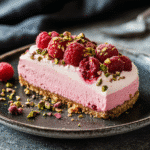 Indulge in the Delight of Pistachio Raspberry Crunch Mousse Cake 9 Slice of Pistachio Raspberry Crunch Mousse Cake