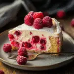 Irresistible Raspberry Cake Recipe with Zesty Lemon Buttercream Delight 5 Raspberry Cake slice with fresh raspberries