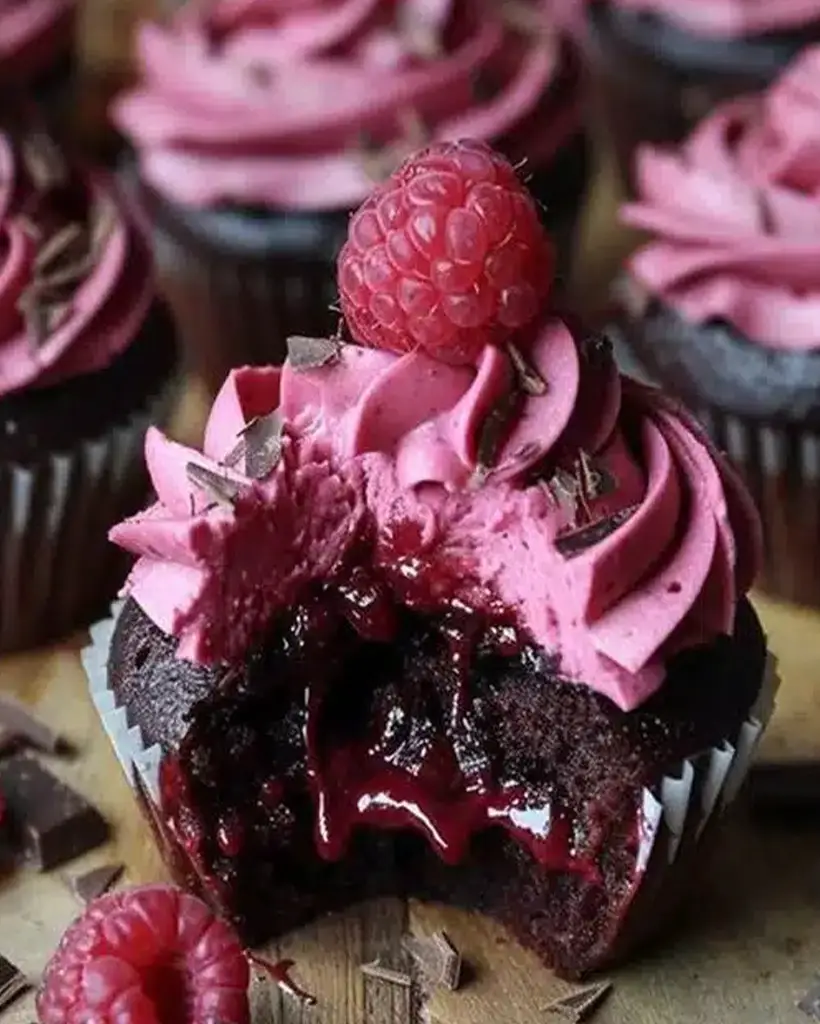 raspberry chocolate lava cupcakes