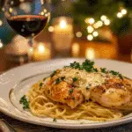 Garlic Butter Chicken with Creamy Parmesan Noodles: Comfort in Every Bite 9 Garlic butter chicken recipe card layout
