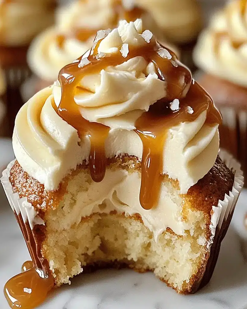 salted caramel cream cheese cupcakes