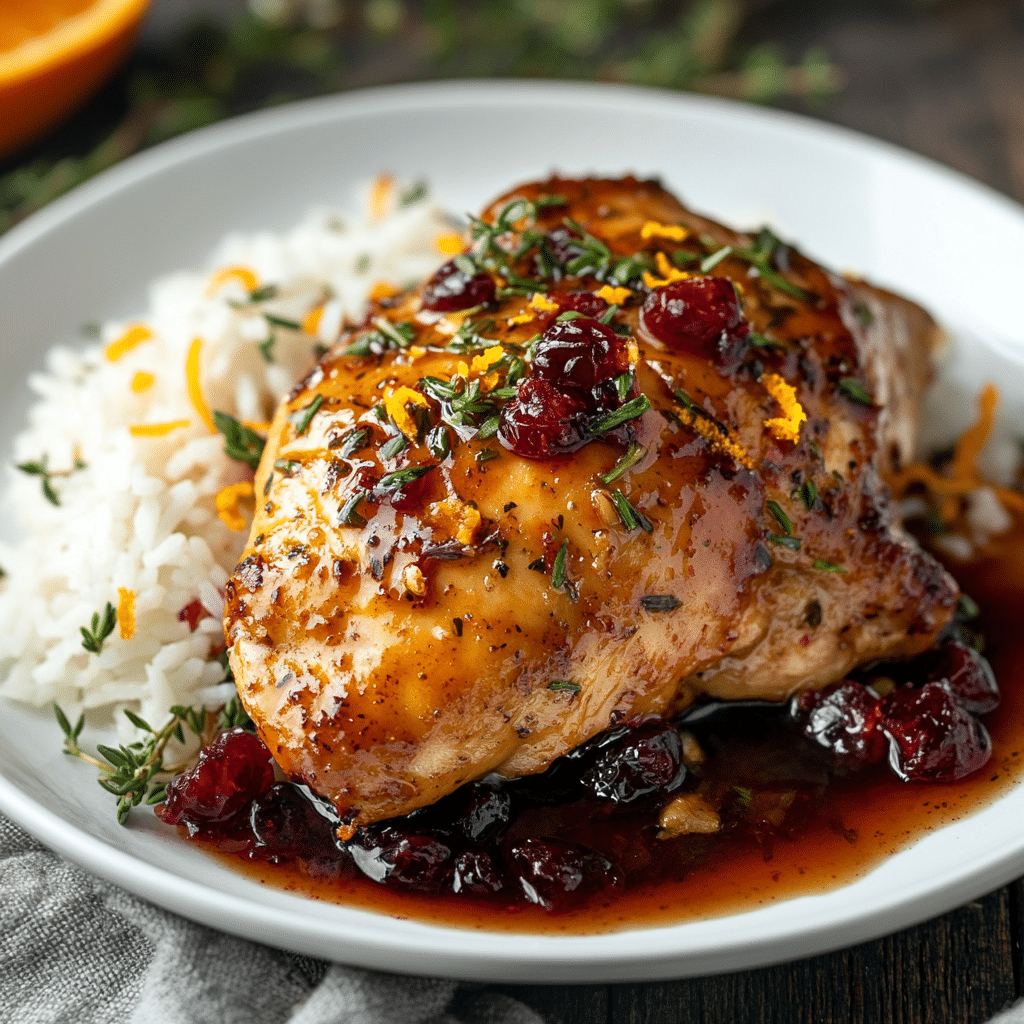 Delicious Skillet Cranberry Orange Chicken Recipe for Easy Weeknight Dinners 6 Skillet Cranberry Orange Chicken recipe card with full dish