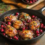 Delicious Skillet Cranberry Orange Chicken Recipe for Easy Weeknight Dinners 5 Plated Skillet Cranberry Orange Chicken with fresh herbs and sauce
