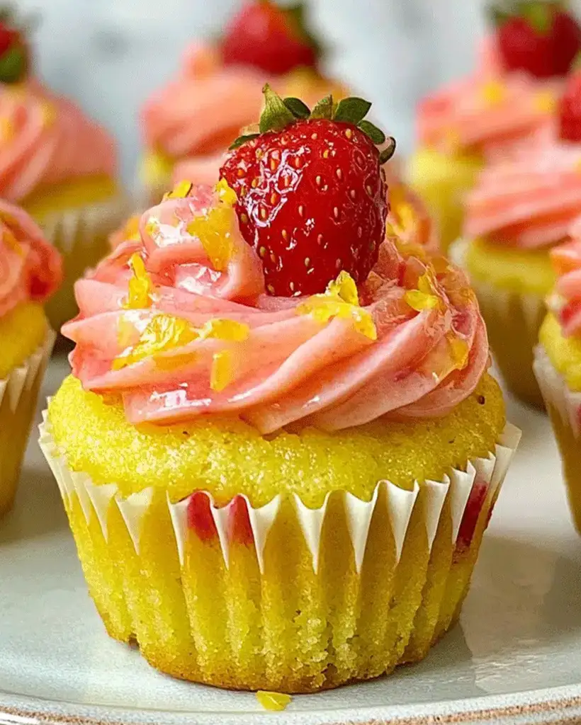 strawberry lemon cupcakes buttercream