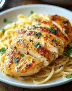 tender garlic butter chicken noodles
