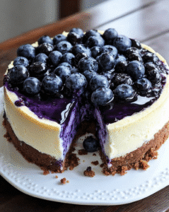 white chocolate blueberry cheesecake