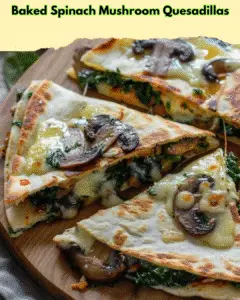 baked spinach mushroom quesadillas