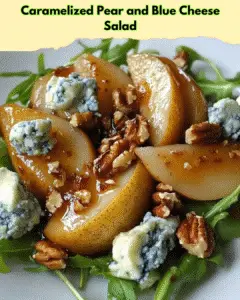caramelized pear blue cheese salad