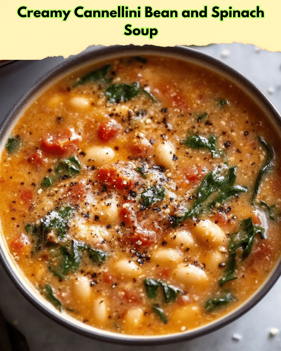 creamy cannellini bean spinach soup