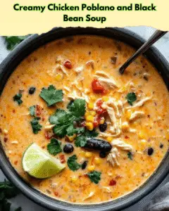 creamy chicken poblano soup