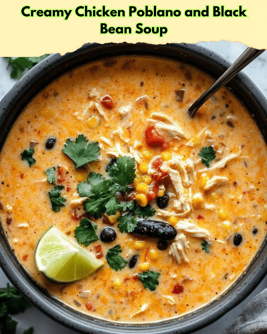 creamy chicken poblano soup