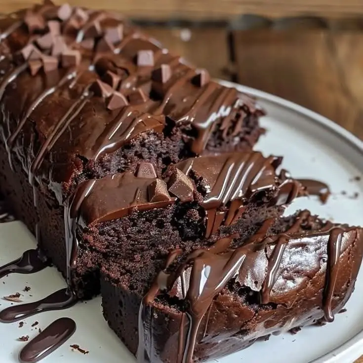 decadent hot fudge brownie bread