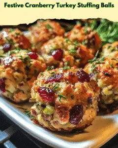festive cranberry turkey stuffing balls