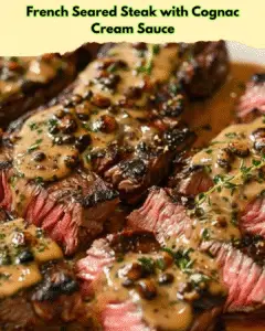 french seared steak cognac sauce