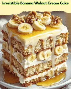 irresistible banana walnut cream cake