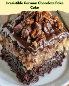 irresistible german chocolate poke cake