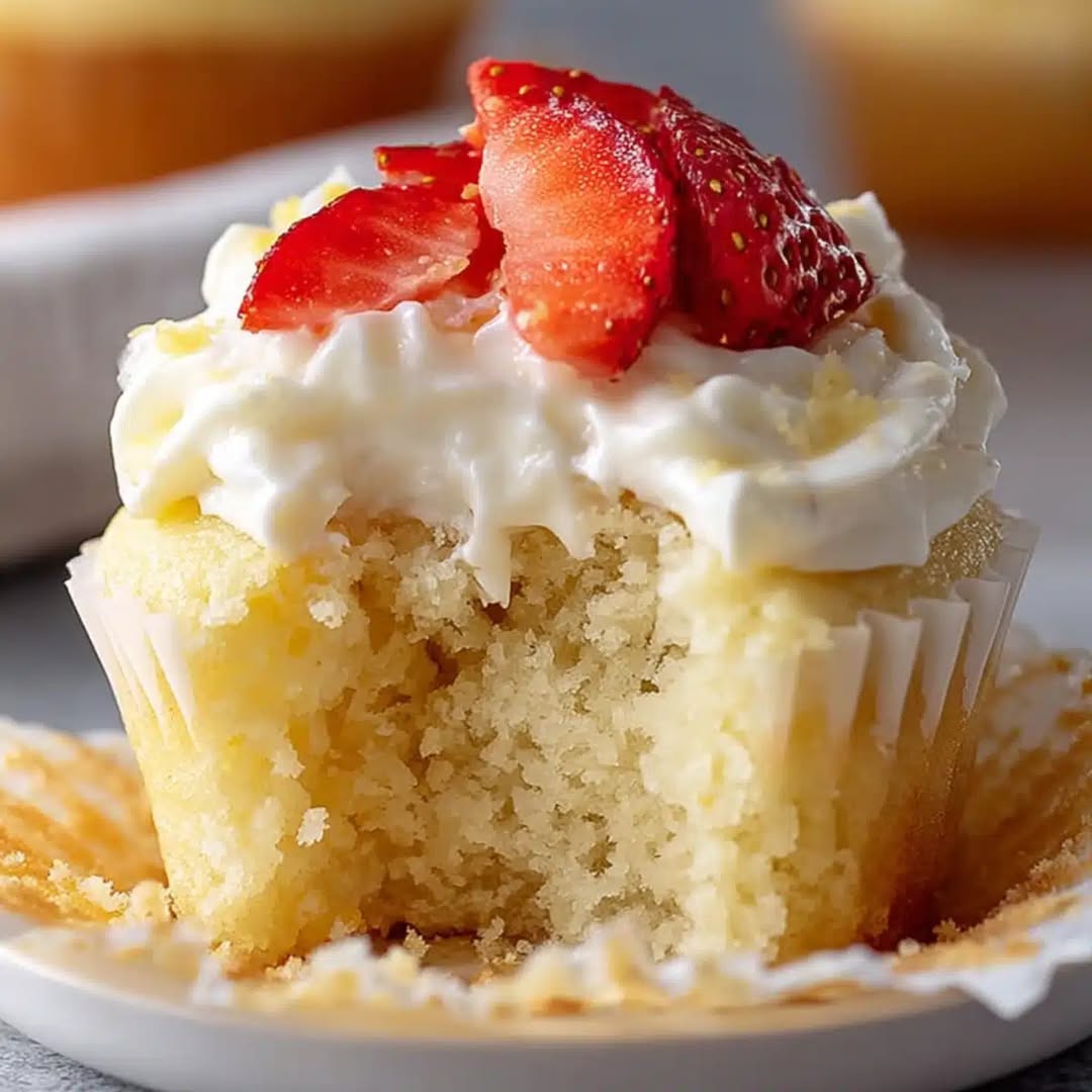 light fluffy tres leches cupcakes