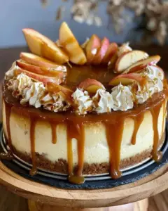 luxurious caramel apple cheesecake