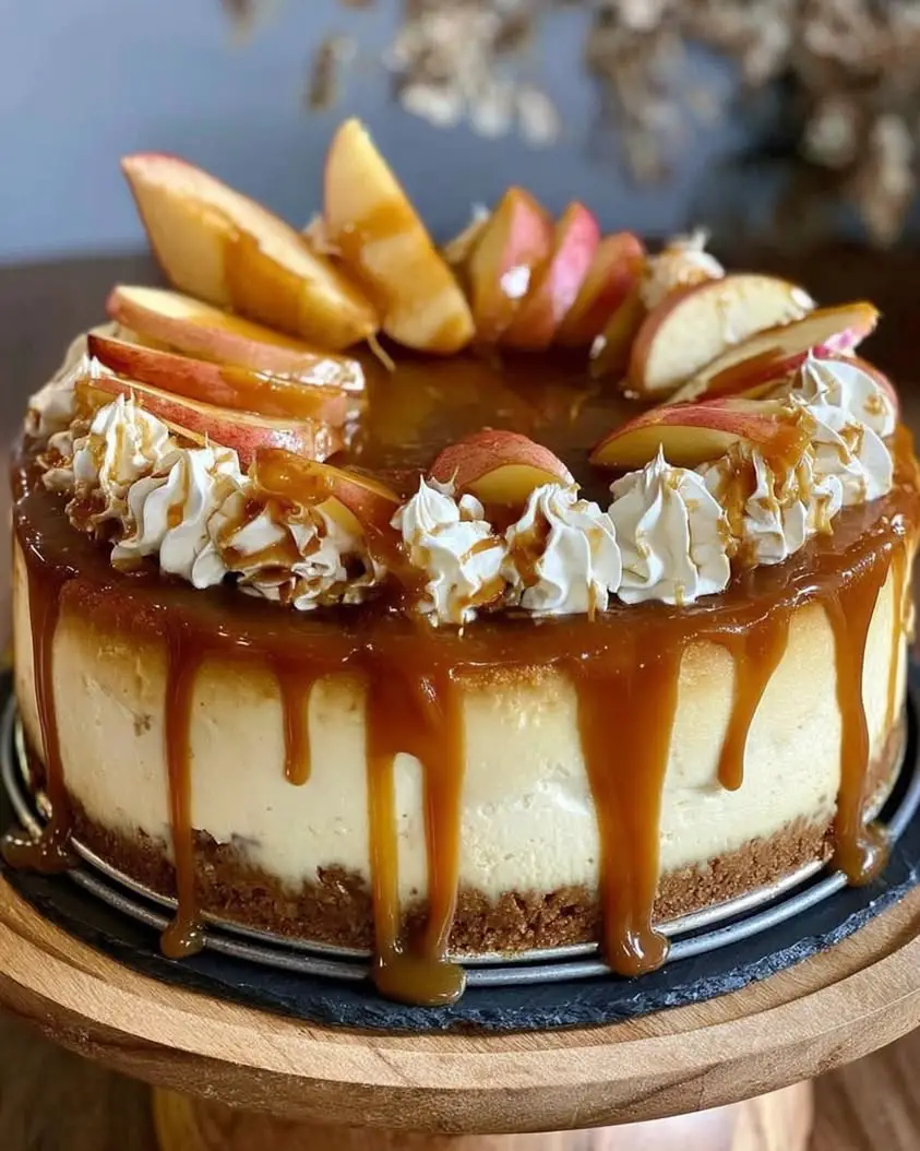 luxurious caramel apple cheesecake