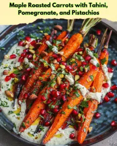 maple roasted carrots tahini