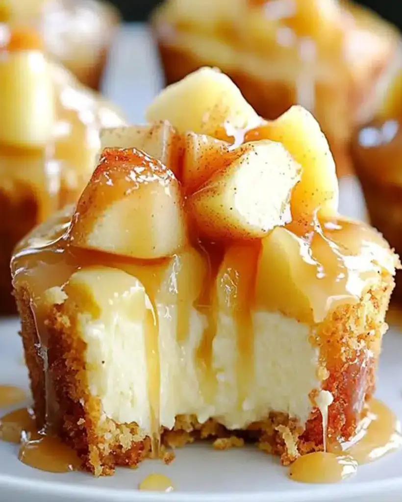 mini caramel apple cheesecakes