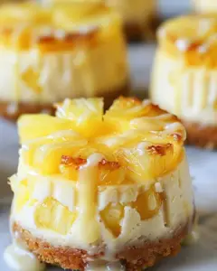 mini pineapple upside down cheesecakes