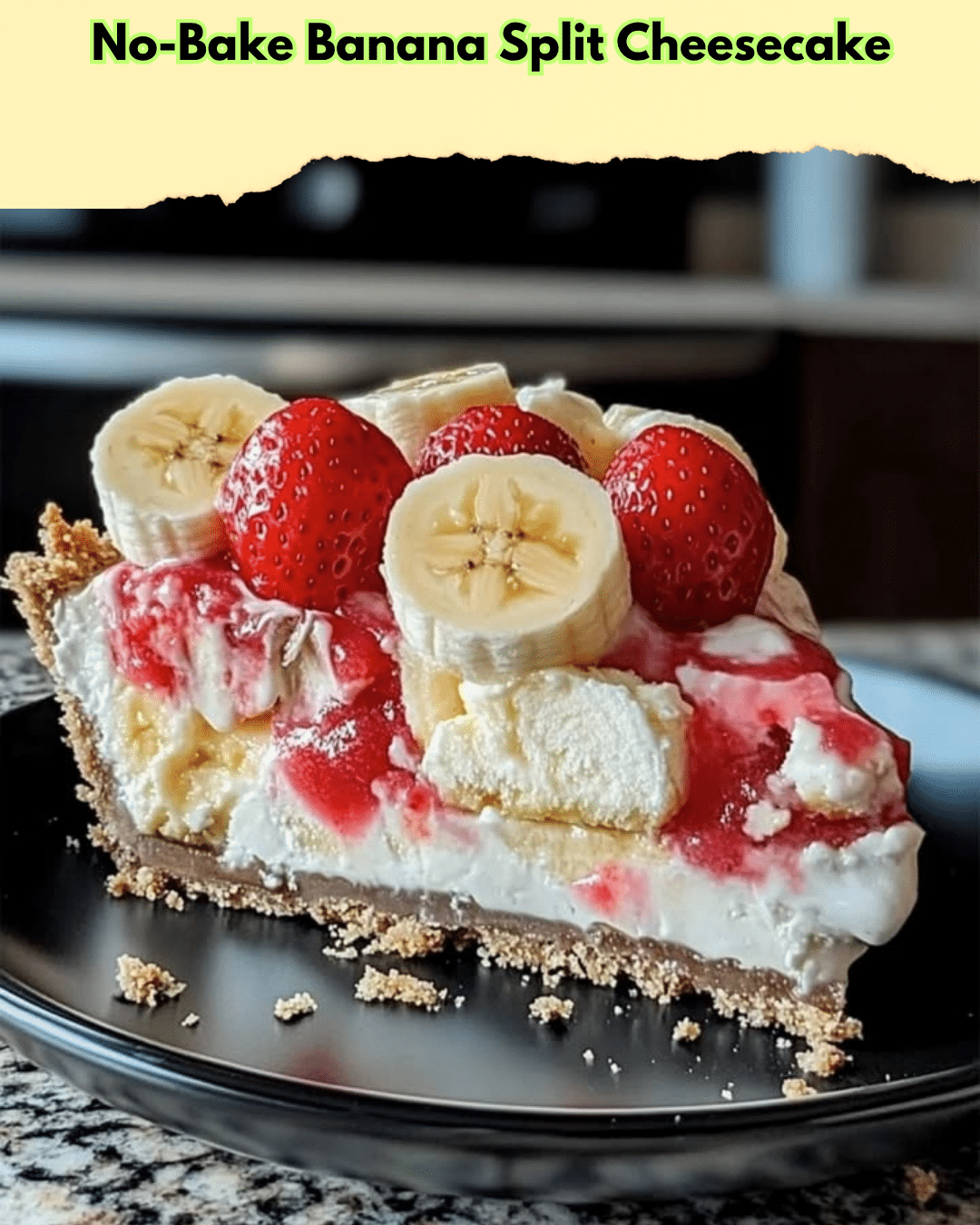 no bake banana split cheesecake