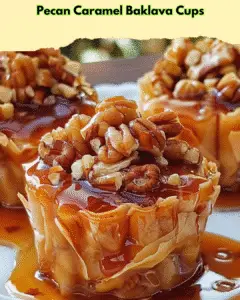 pecan caramel baklava cups
