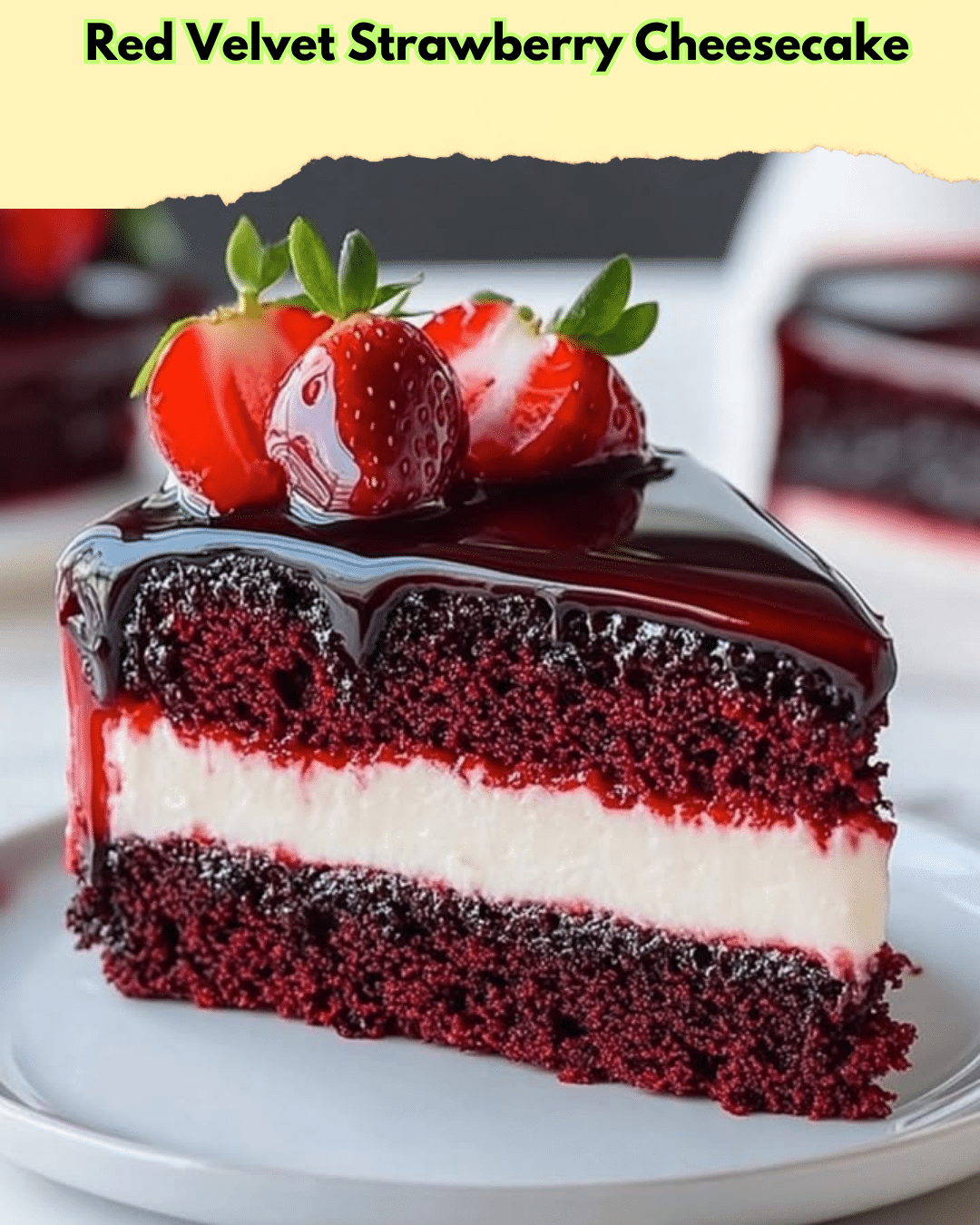 red velvet strawberry cheesecake