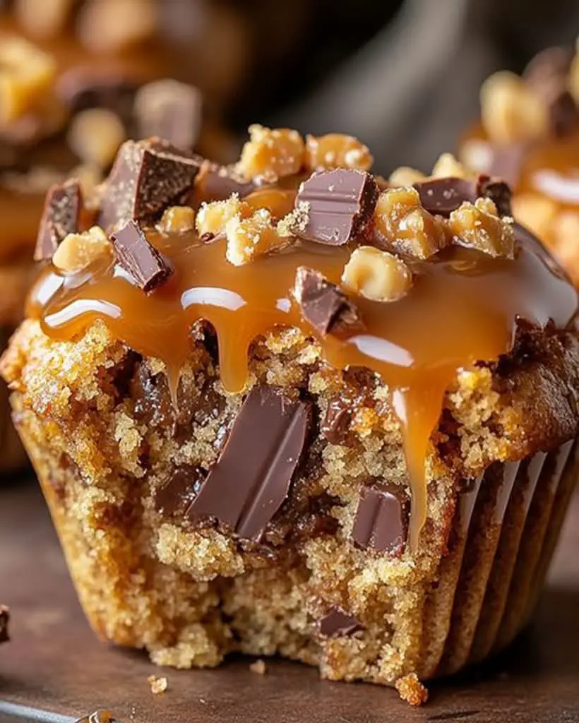 salted caramel chocolate chunk muffins