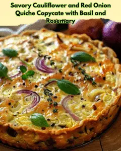 savory cauliflower red onion quiche